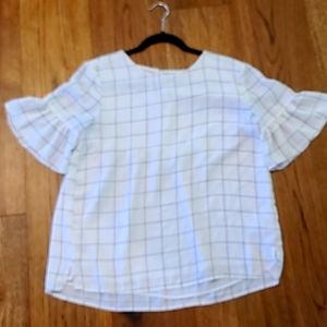 Cream and black Loft blouse